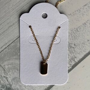 Charming Charlie's Elegant Gold Mini Dog Tag Pendant Necklace